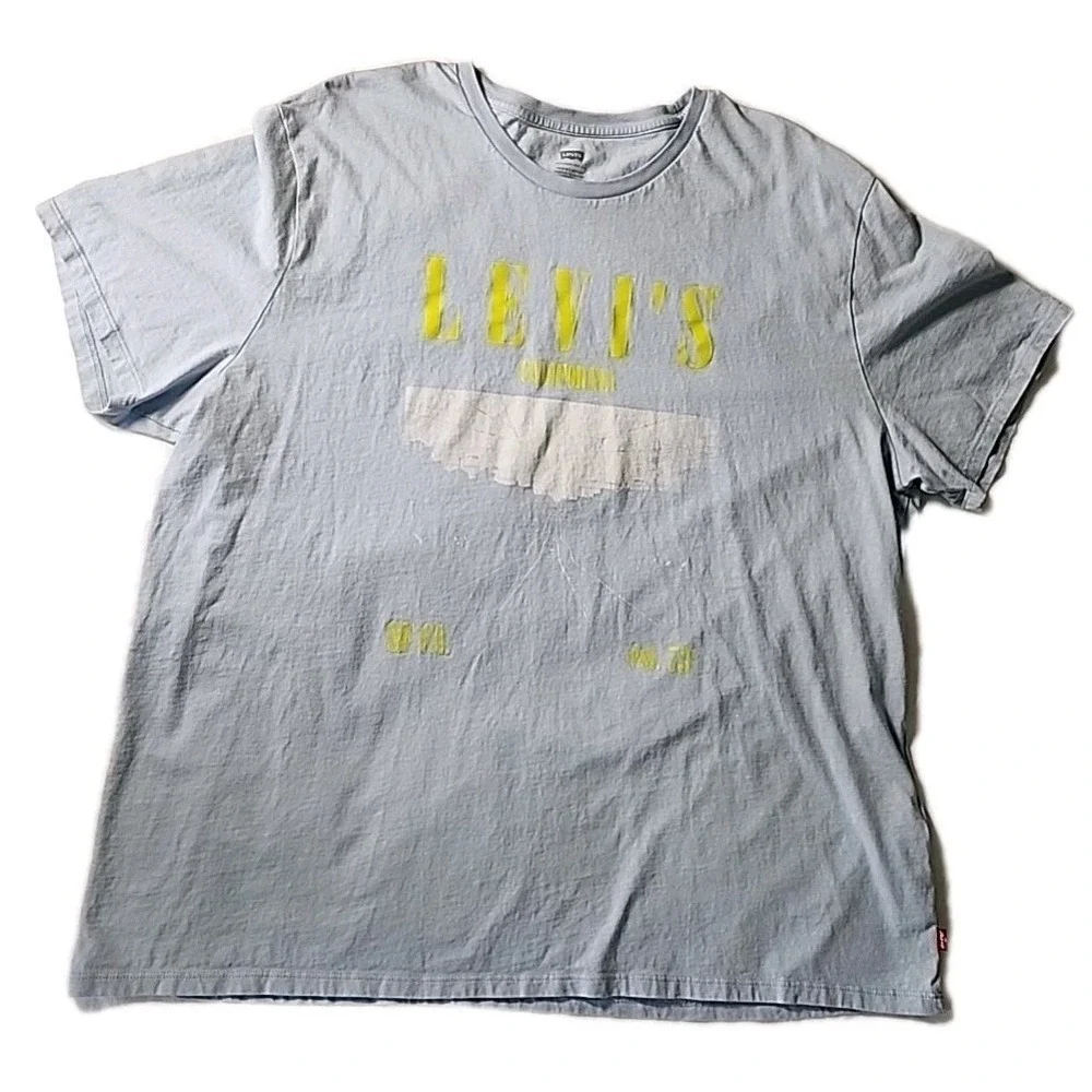Graphic Levi's Men's 3XL 100% Cotton San Francisco, CA Box Tee Light Blue Retro